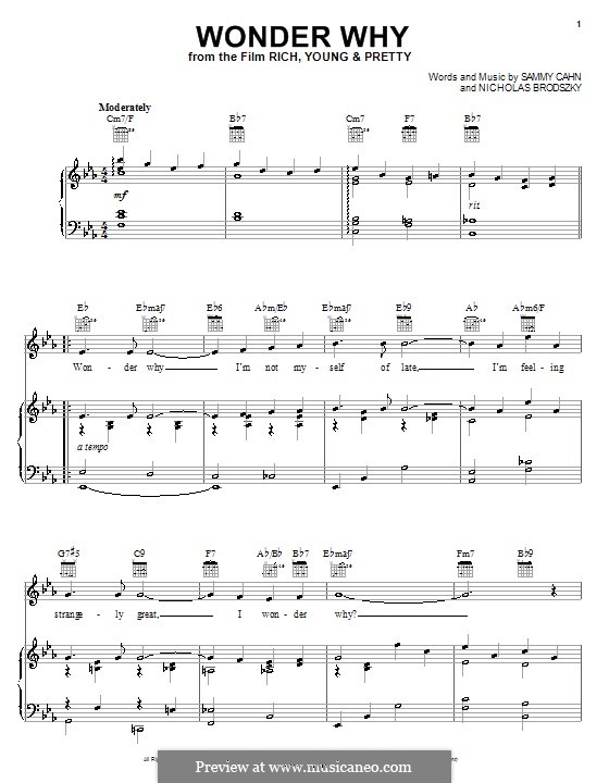 Wonder Why (Sarah Vaughan): Для голоса и фортепиано (или гитары) by Nicholas Brodszky