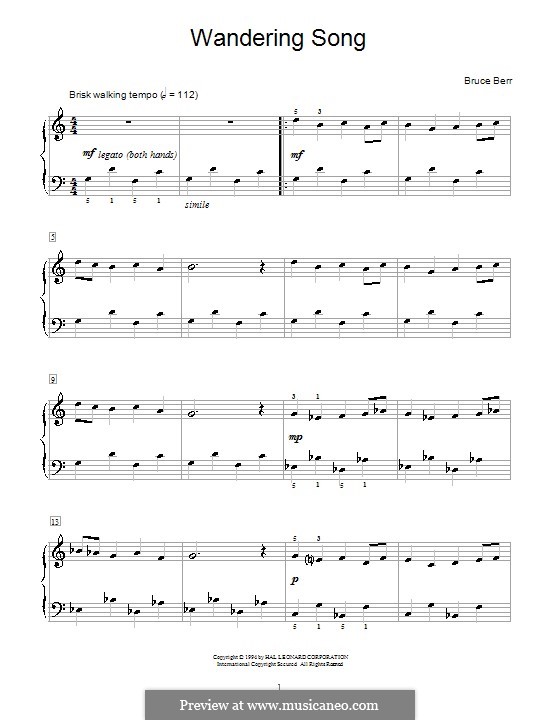 Wandering Song: Для фортепиано by Bruce Berr