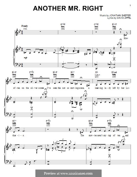 Another Mr. Right: Для голоса и фортепиано (или гитары) by Jonathan Sheffer
