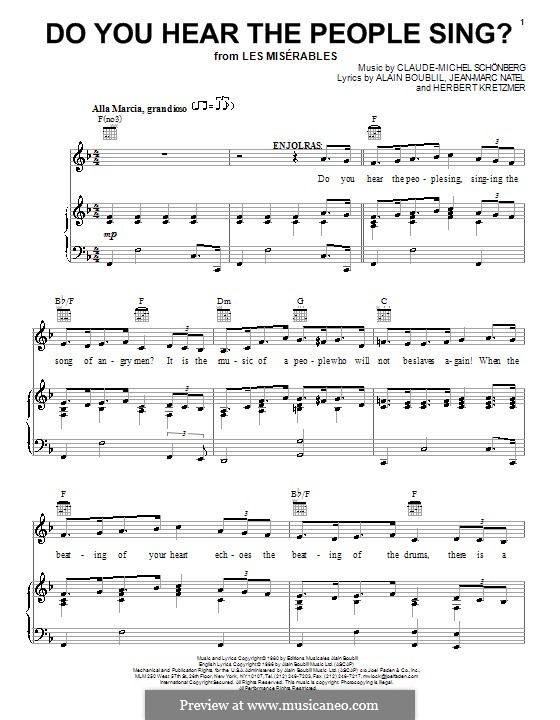 Do You Hear the People Sing: Для голоса и фортепиано (или гитары) by Claude-Michel Schönberg