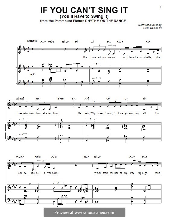 If You Can't Sing It (You'll Have to Swing It): Для голоса и фортепиано (или гитары) by Sam Coslow