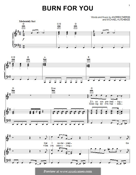 Burn for You (INXS): Для голоса и фортепиано (или гитары) by Andrew Farriss, Michael Hutchence