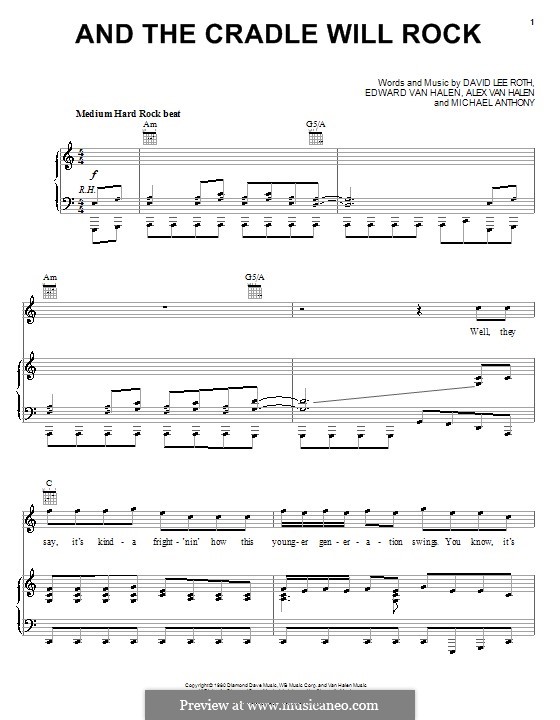 And the Cradle Will Rock (Van Halen): Для голоса и фортепиано (или гитары) by Alex Van Halen, Edward Van Halen, Michael Anthony