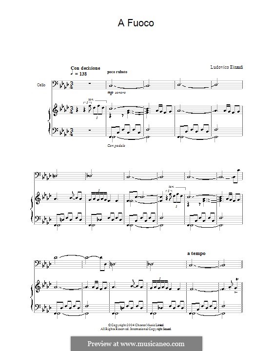 A Fuoco: Для виолончели и фортепиано by Ludovico Einaudi