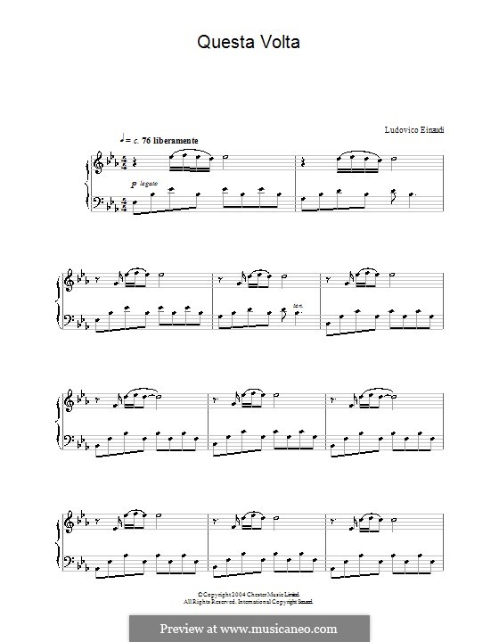 Questa Volta: Для фортепиано by Ludovico Einaudi