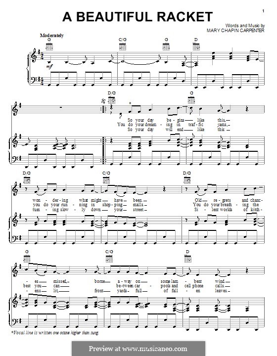 Beautiful Racket: Для голоса и фортепиано (или гитары) by Mary Chapin Carpenter