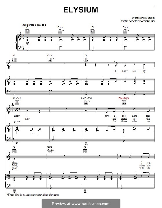 Elysium: Для голоса и фортепиано (или гитары) by Mary Chapin Carpenter