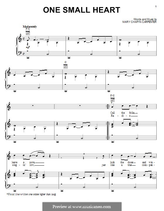 One Small Heart: Для голоса и фортепиано (или гитары) by Mary Chapin Carpenter