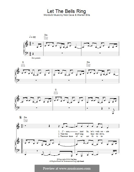 Let the Bells Ring : Для голоса и фортепиано (или гитары) by Nick Cave, Warren Ellis