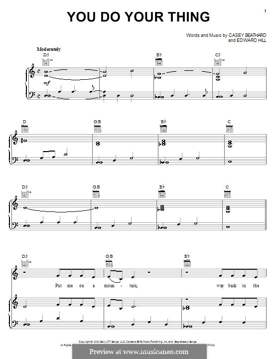 You Do Your Thing (Montgomery Gentry): Для голоса и фортепиано (или гитары) by Эдвард Бурлингейм Хилл, Casey Beathard