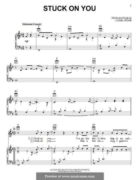 Stuck on You: Для голоса и фортепиано (или гитары) by Lionel Richie