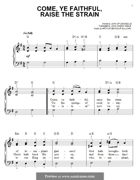 Come, Ye Faithful, Raise the Strain: Для фортепиано by Артур Салливан