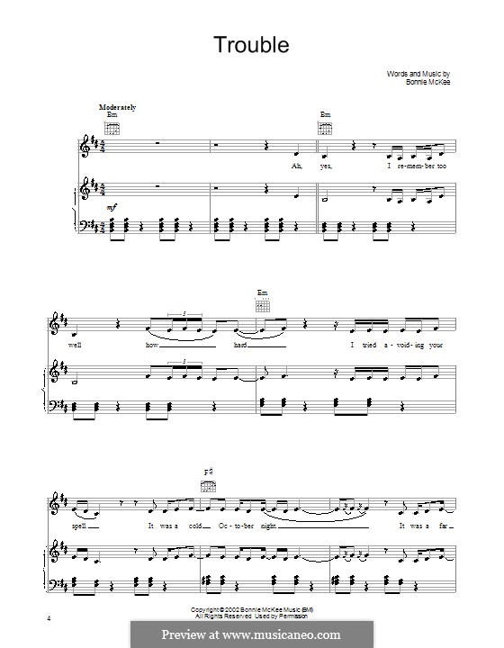 Trouble: Для голоса и фортепиано (или гитары) by Bonnie McKee