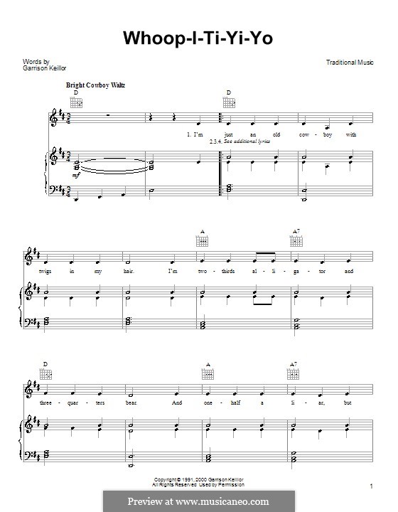 Whoop-I-Ti-Yi-Yo: Для голоса и фортепиано (или гитары) by Garrison Keillor