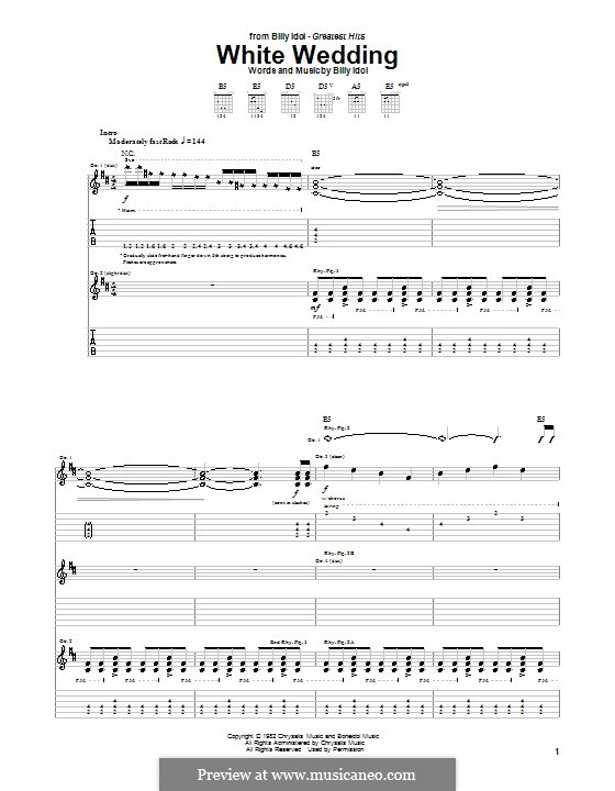White Wedding: Для гитары с табулатурой by Billy Idol