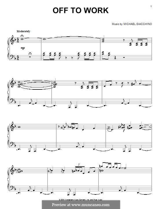 Off to Work (from The Incredibles): Для фортепиано by Michael Giacchino