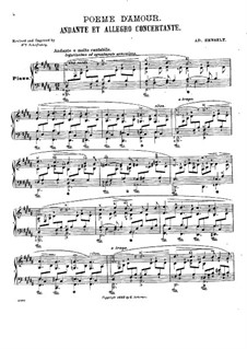 Поэма о любви, Op.3: Для фортепиано by Адольф фон Хенсельт