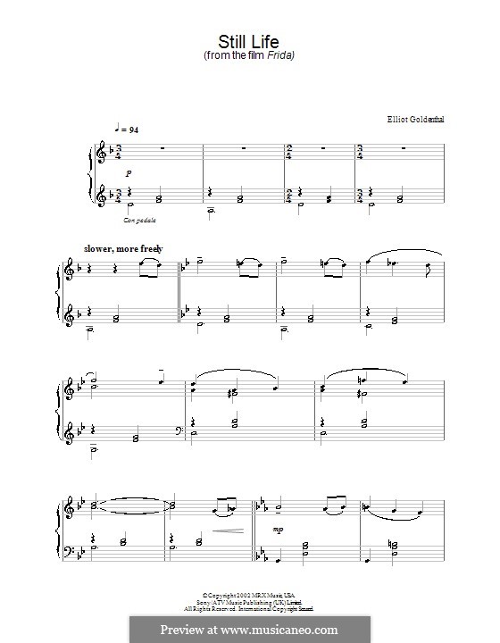 Still Life (from Frida): Для фортепиано by Elliot Goldenthal