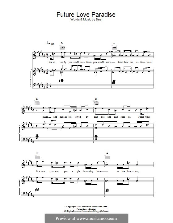 Future Love Paradise: Для голоса и фортепиано (или гитары) by Seal