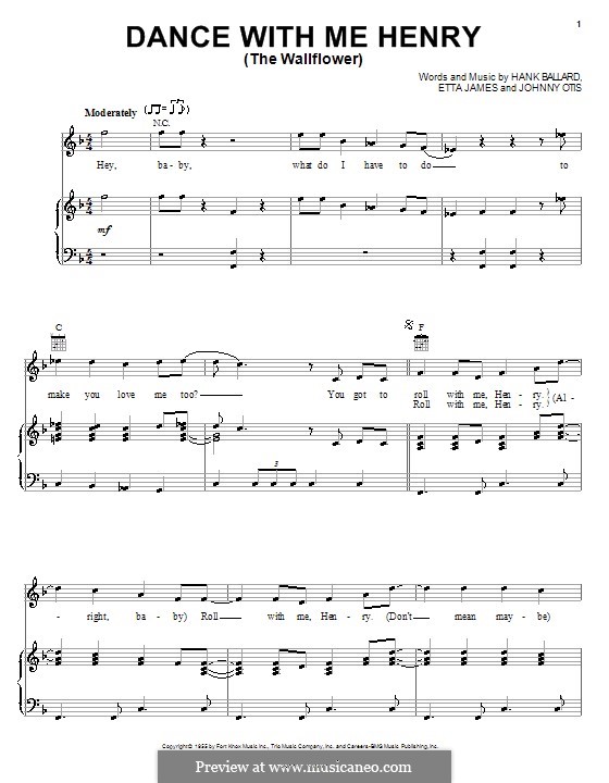 Dance with Me Henry (The Wallflower): Для голоса и фортепиано или гитары (Georgia Gibbs) by Hank Ballard, Johnny Otis