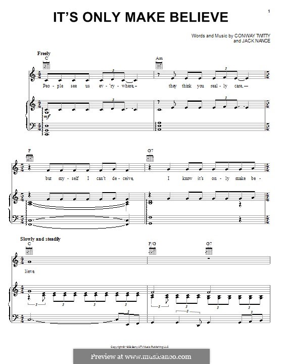 It's Only Make Believe: Для голоса и фортепиано (или гитары) by Jack Nance