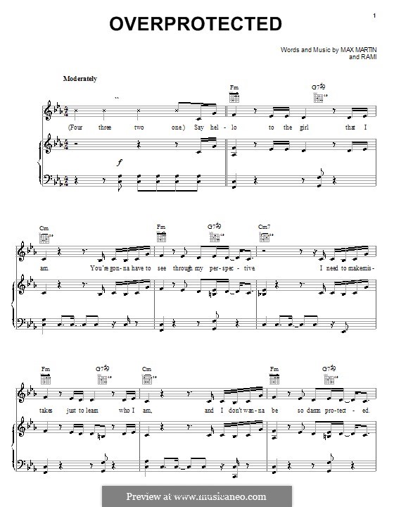 Overprotected (Britney Spears): Для голоса и фортепиано (или гитары) by Max Martin