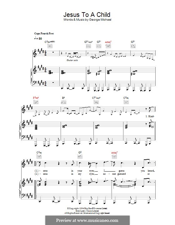Jesus to a Child: Для голоса и фортепиано (или гитары) by George Michael