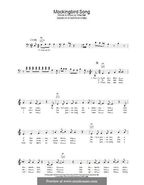 Mockingbird Song (Katie Melua): Мелодия, текст и аккорды by Mike Batt