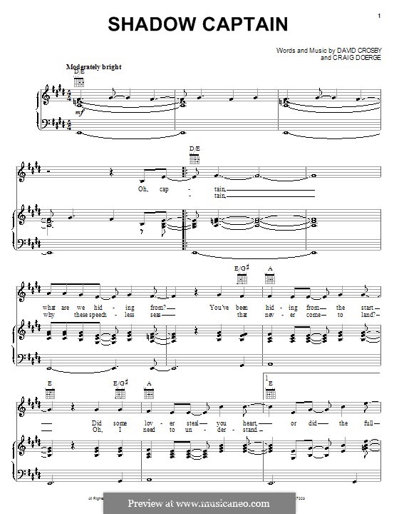 Shadow Captain (Crosby, Stills & Nash): Для голоса и фортепиано (или гитары) by Craig Doerge, David Crosby