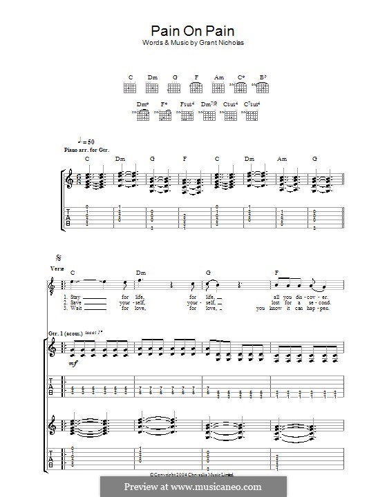 Pain on Pain (Feeder): Для гитары с табулатурой by Grant Nicholas