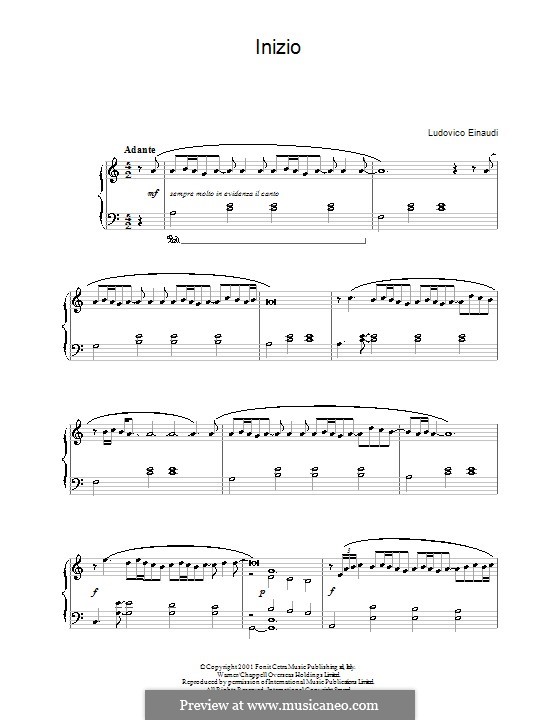 Inizio: Для фортепиано by Ludovico Einaudi