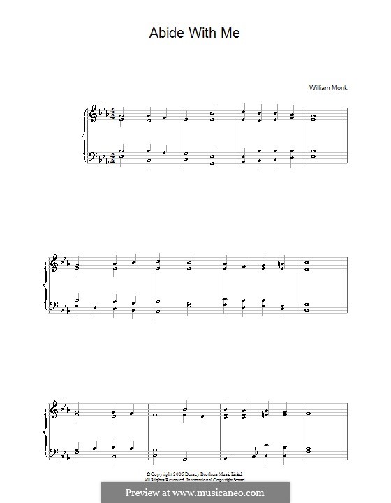 Пребудь со мной: Для фортепиано by Уильям Генри Монк