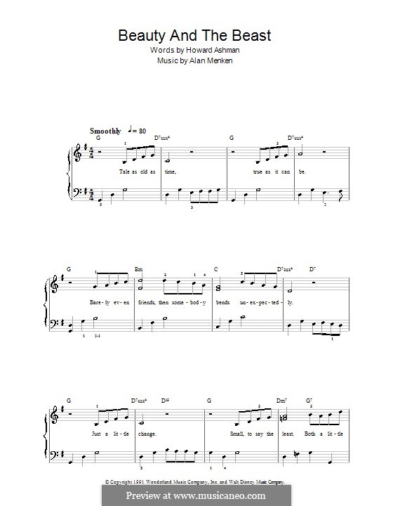 Piano version: G Major by Alan Menken