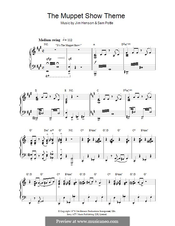 The Muppet Show Theme (Jim Henson): Для фортепиано by Sam Pottle