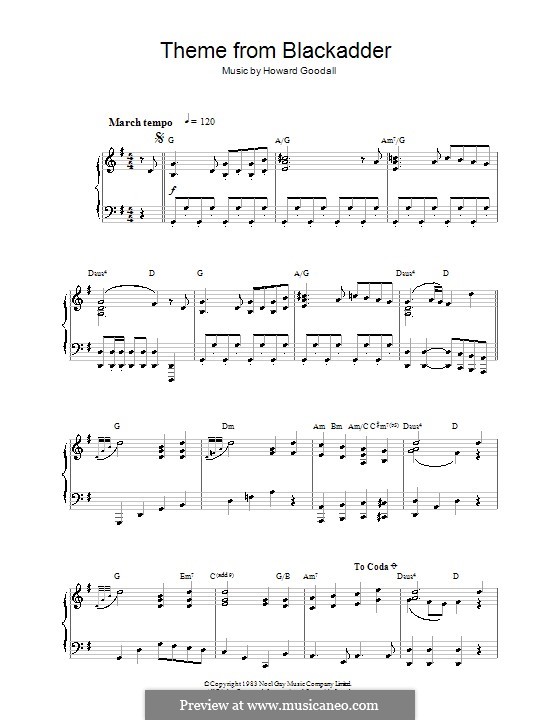 Theme from Blackadder: Для фортепиано by Howard Goodall