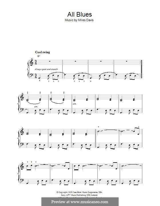 All Blues: Для фортепиано (легкий уровень) by Miles Davis