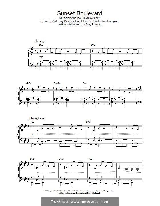 Sunset Boulevard: Для голоса и фортепиано (или гитары) by Andrew Lloyd Webber