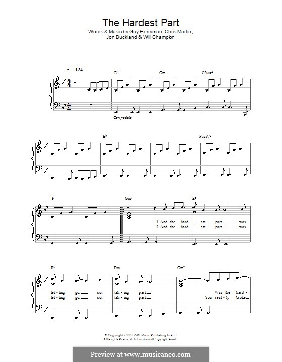 The Hardest Part (Coldplay): Для фортепиано (легкий уровень) by Chris Martin, Guy Berryman, Jonny Buckland, Will Champion