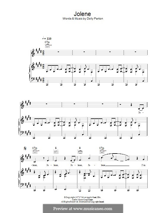 Jolene: Для голоса и фортепиано (или гитары) by Dolly Parton