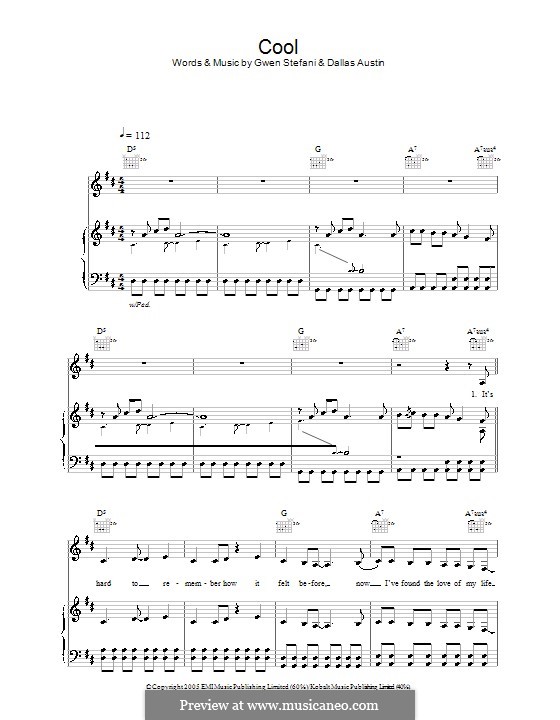 Cool (Gwen Stefani): Для голоса и фортепиано (или гитары) by Dallas Austin