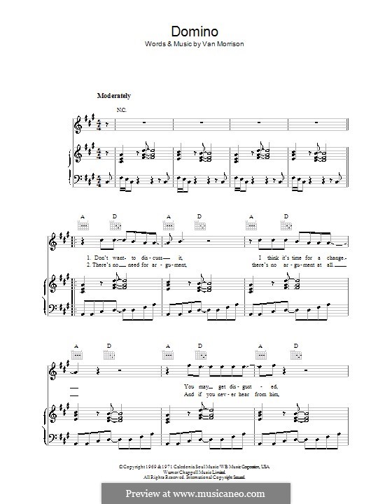 Domino: Для голоса и фортепиано (или гитары) by Van Morrison