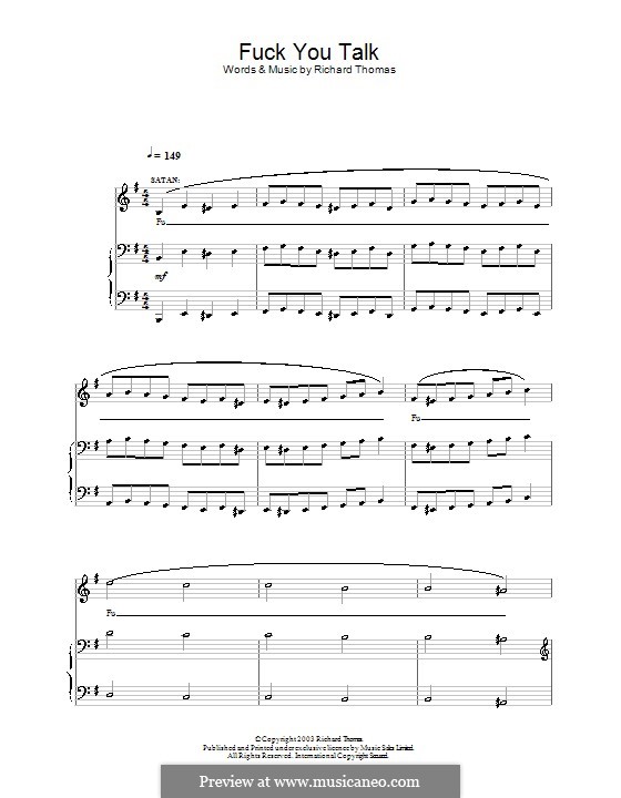 Fuck You Talk (from Jerry Springer the Opera): Для голоса и фортепиано (или гитары) by Richard Thomas