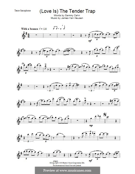 (Love Is) The Tender Trap (Frank Sinatra): Для тенорового саксофона by Jimmy Van Heusen