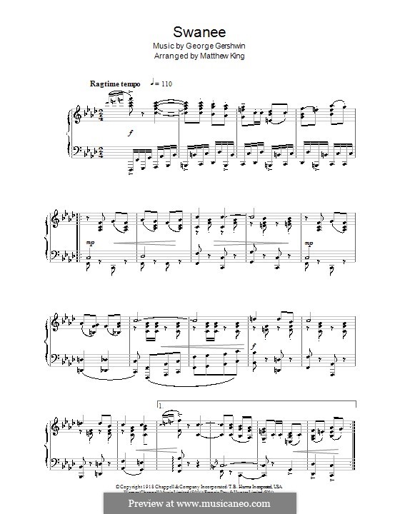 Swanee: Для фортепиано by Джордж Гершвин