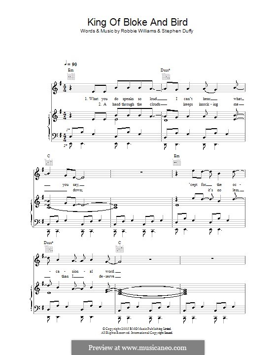 King of Bloke and Bird: Для голоса и фортепиано (или гитары) by Stephen Duffy