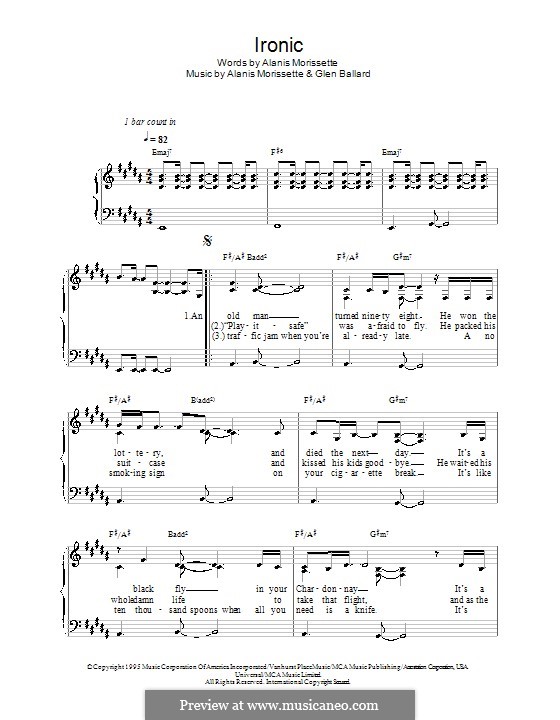 A. Morissette, G. Ballard Ironic (from Jagged Little Pill The Musical