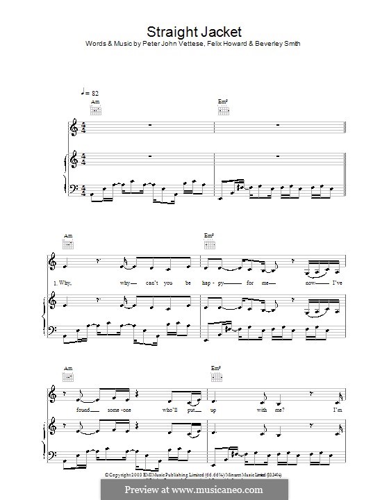 Straight Jacket (Beverley Knight): Для голоса и фортепиано (или гитары) by Beverley Smith, Felix Howard, Peter-John Vettese