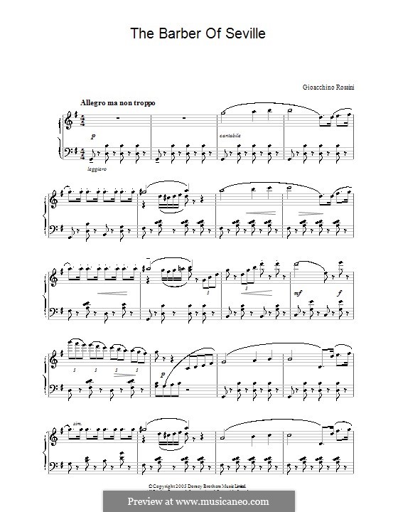 Увертюра: Тема, для фортепиано by Джоаккино Россини