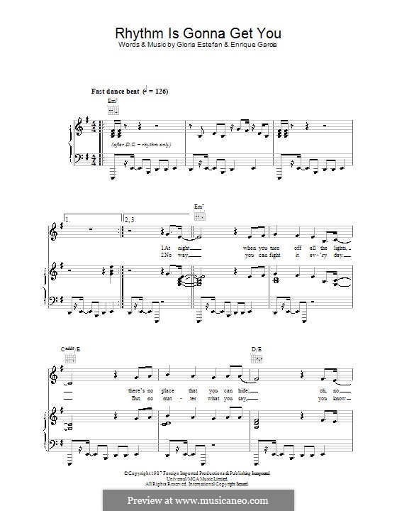 Rhythm Is Gonna Get You: Для голоса и фортепиано (или гитары) by Enrique Garcia