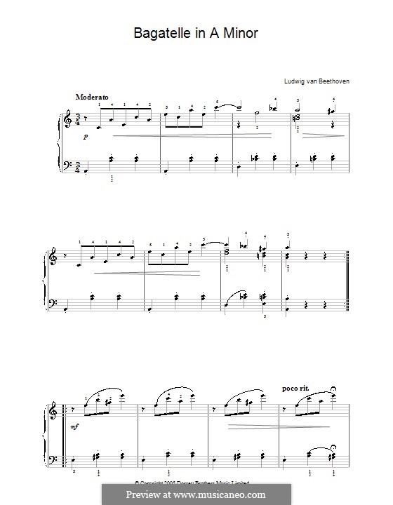 Одиннадцать новых багателей для фортепиано, Op.119: Багатель No.9 by Людвиг ван Бетховен